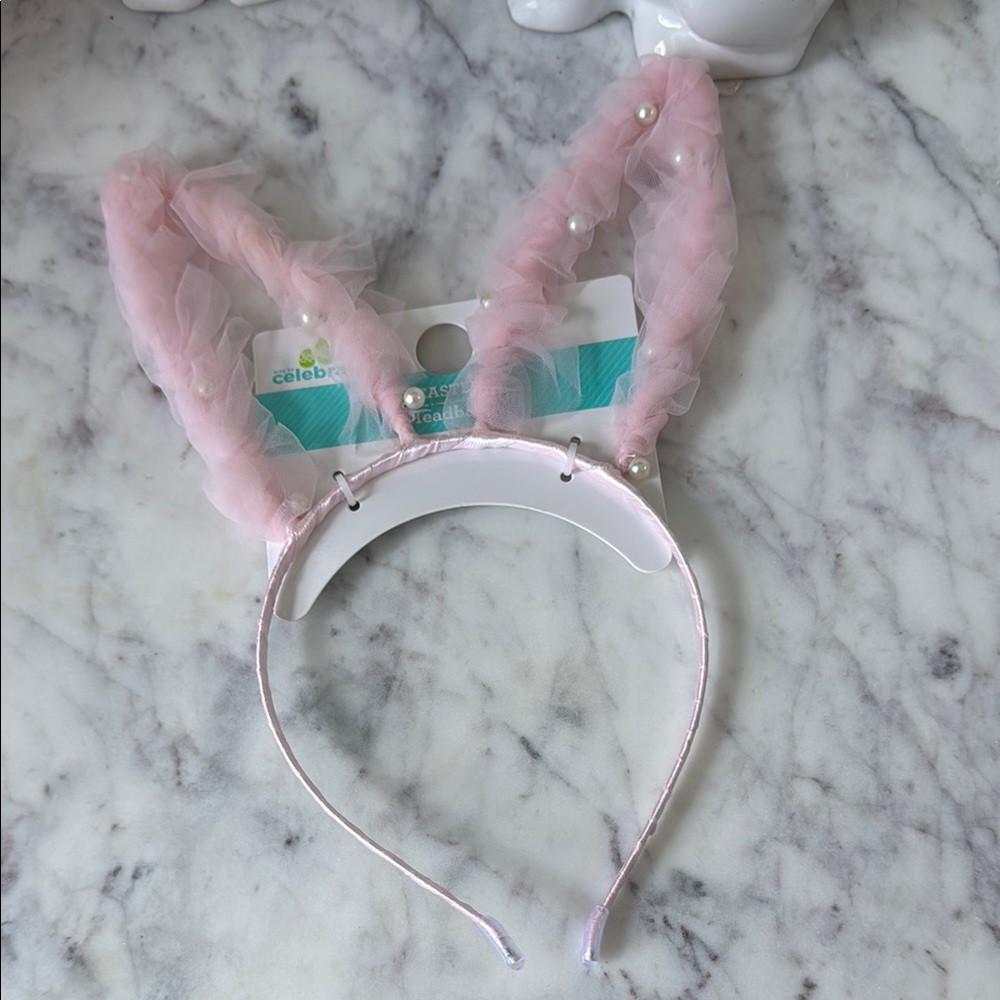 LoveShackFancy Pink Pearl-Embellished Headband